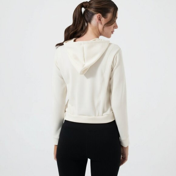 NUX Sleek Fabric Mia Hoodie NWT Coconut M SOLD OUT COLOR - Picture 2 of 11